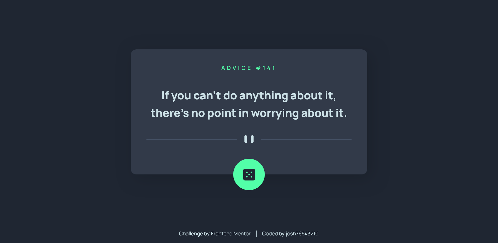 Advice generator app screenshot