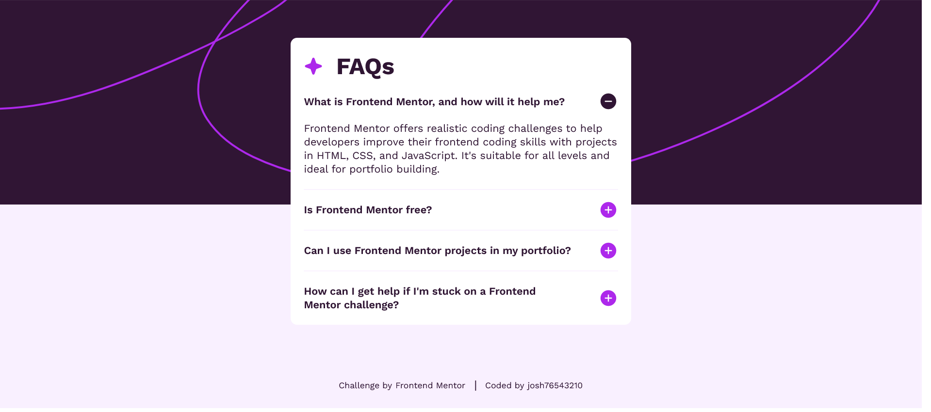 FAQ Accordion screenshot