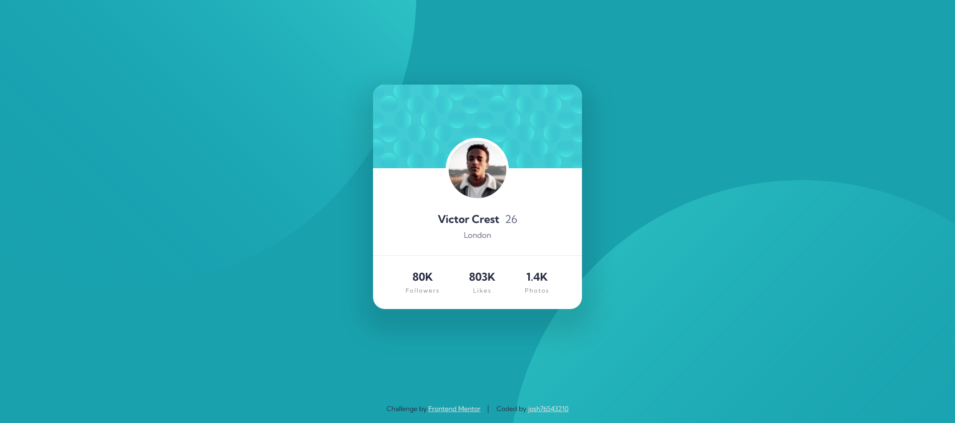 Profile card component screenshot